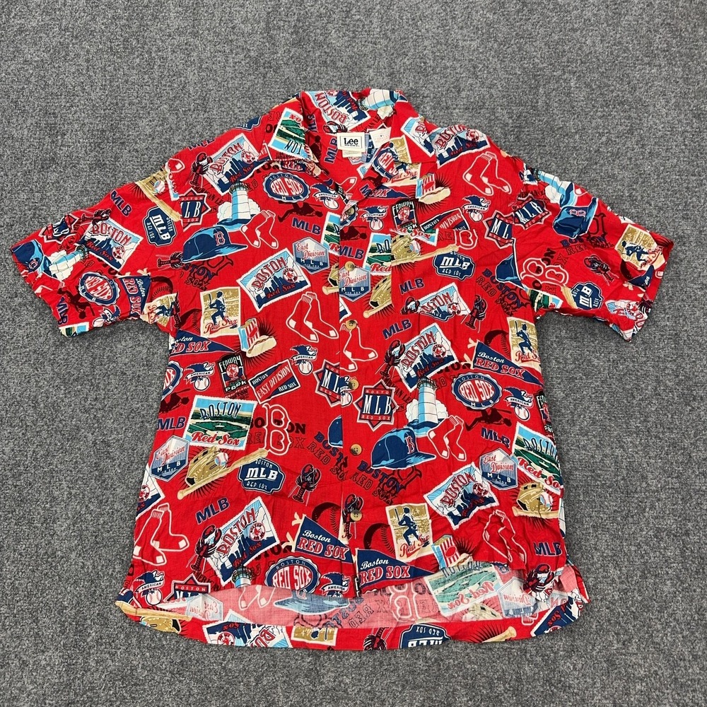 Vintage Boston Red Sox Shirt Mens Large MLB Baseball All Over Lee Sport 90s